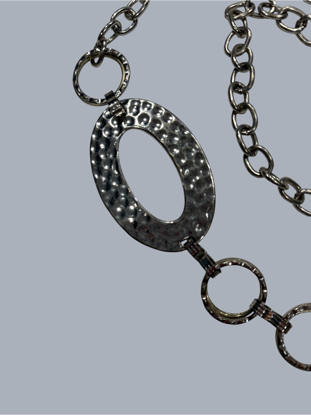Women’s Belt Hammered Silver & Gold Tone Adjustable Chain 50 in by Chicos - Picture 4 of 10
